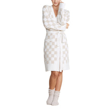 Cozychic Cotton Checkered Robe | Oatmeal/Cream