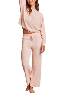 Womens | Luxeblend Waffle Knit Ankle Pant | Bella Pink