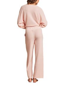 Womens | Luxeblend Waffle Knit Ankle Pant | Bella Pink