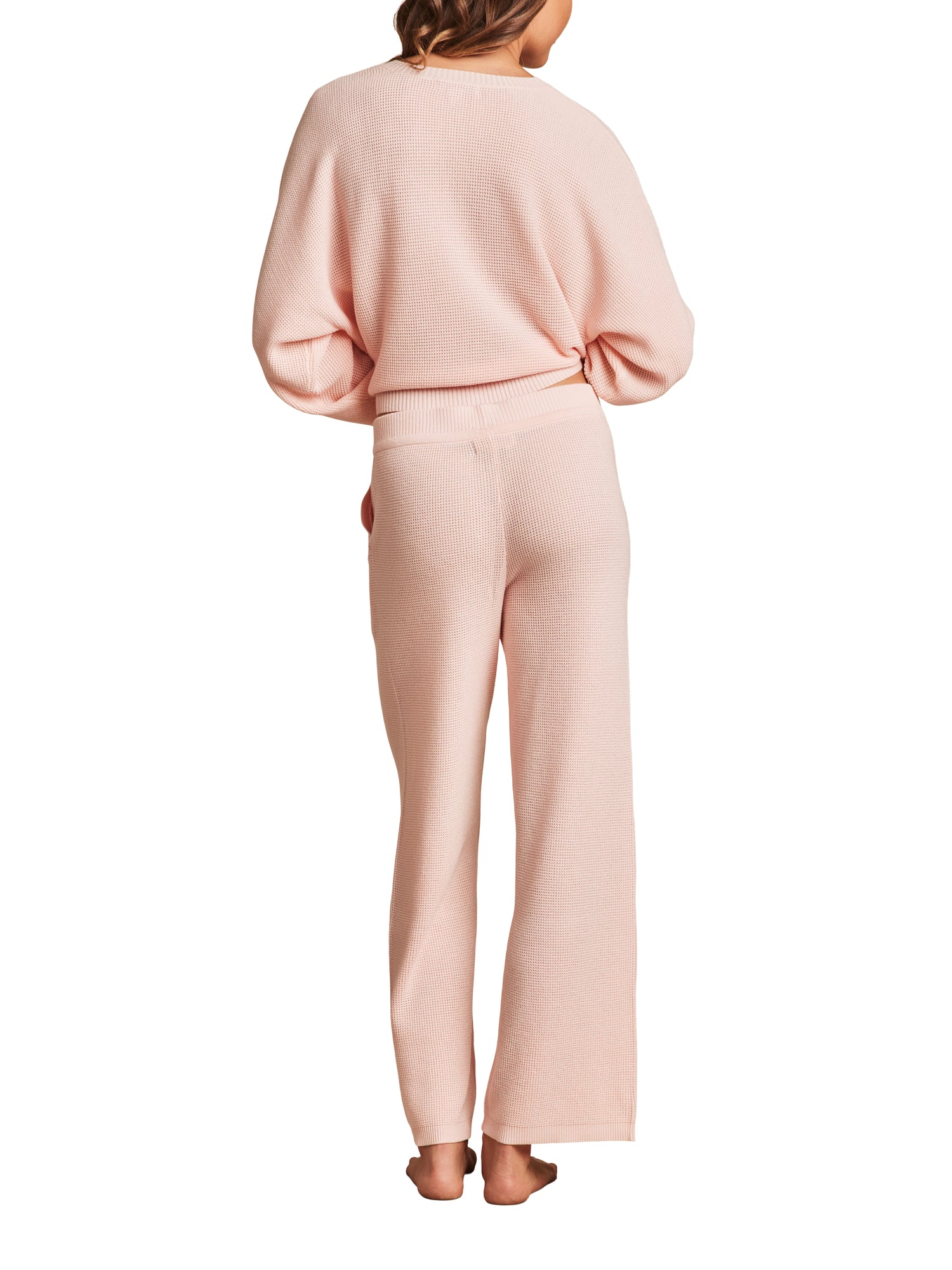 Womens | Luxeblend Waffle Knit Ankle Pant | Bella Pink