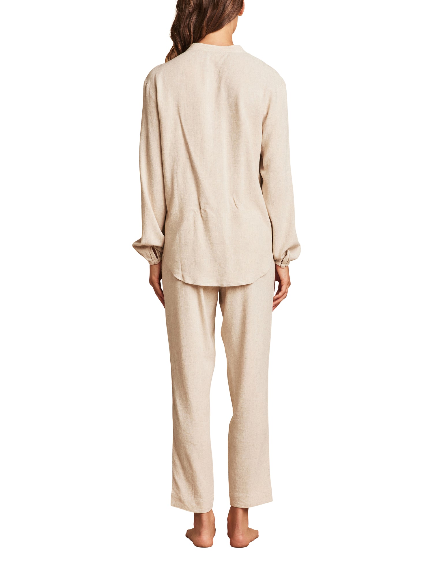 Womens | Linen Blend Blouse | Heather Bisque