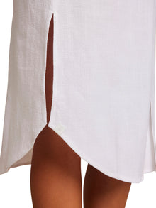 Womens | Linen Blend Cinched Shirtdress | White