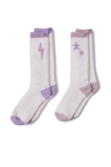 Youth | CozyChic Space Adventure Sock Set | Dusty Rose Multi