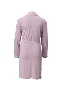 Youth | Malibu Collection Soft Jersey Piped Robe | Teaberry/White