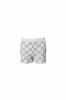 Youth | CozyChic Cotton Checkered Short | Oatmeal/Cream