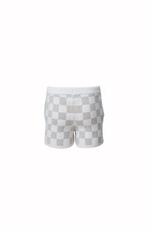 Youth | CozyChic Cotton Checkered Short | Oatmeal/Cream