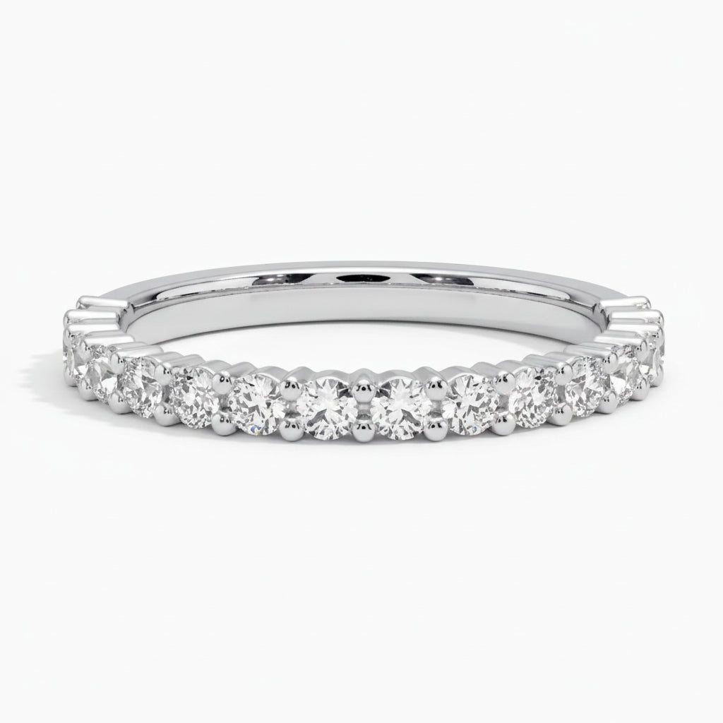 0.50 CT Round Natural Diamond | Wedding Bands Ring | 18K White Gold | G Color | SI2 Clarity
