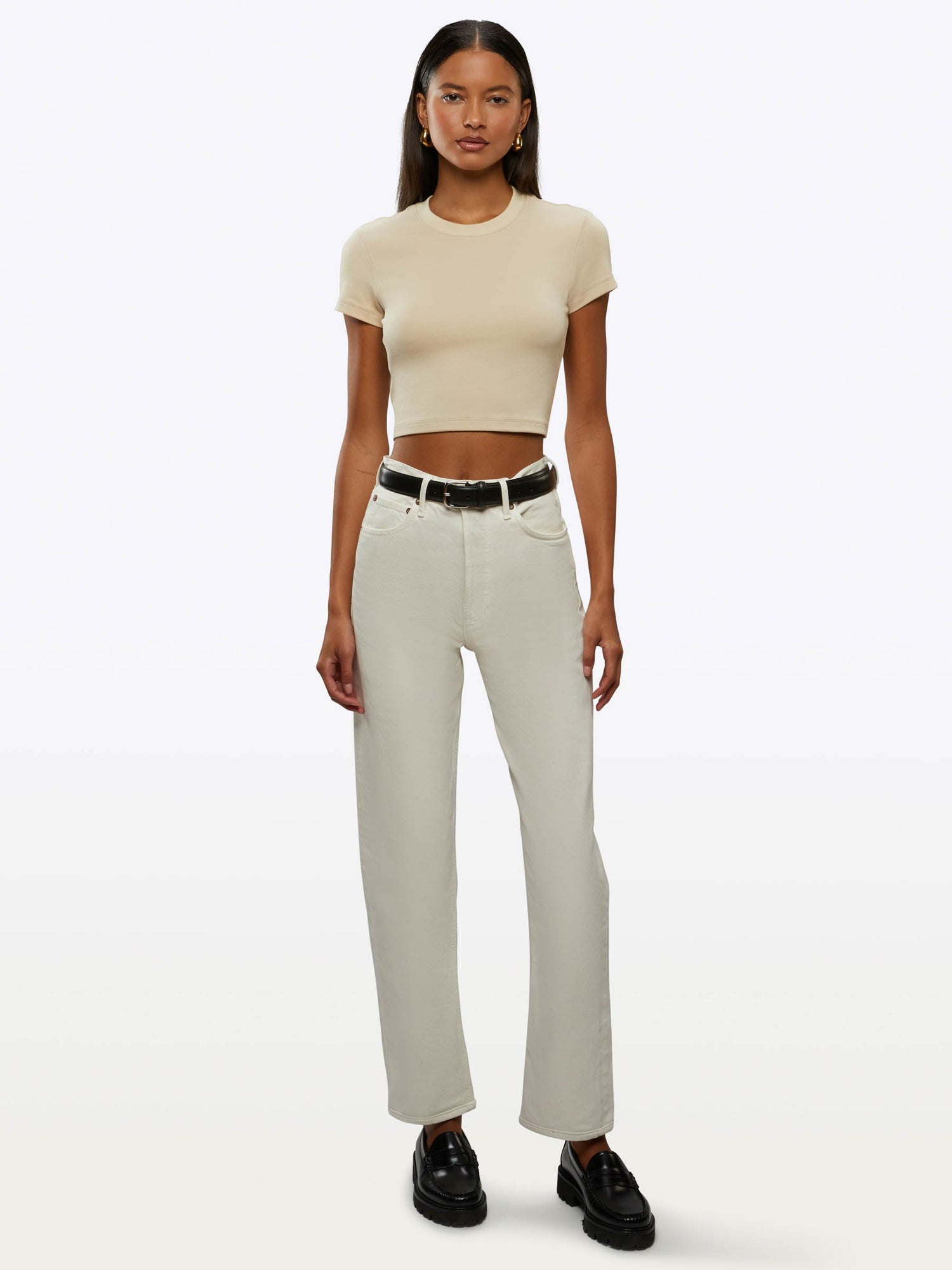 Womens | Tomboy Slim-Fit Tomboy-Cotton Tee Cropped | Birch
