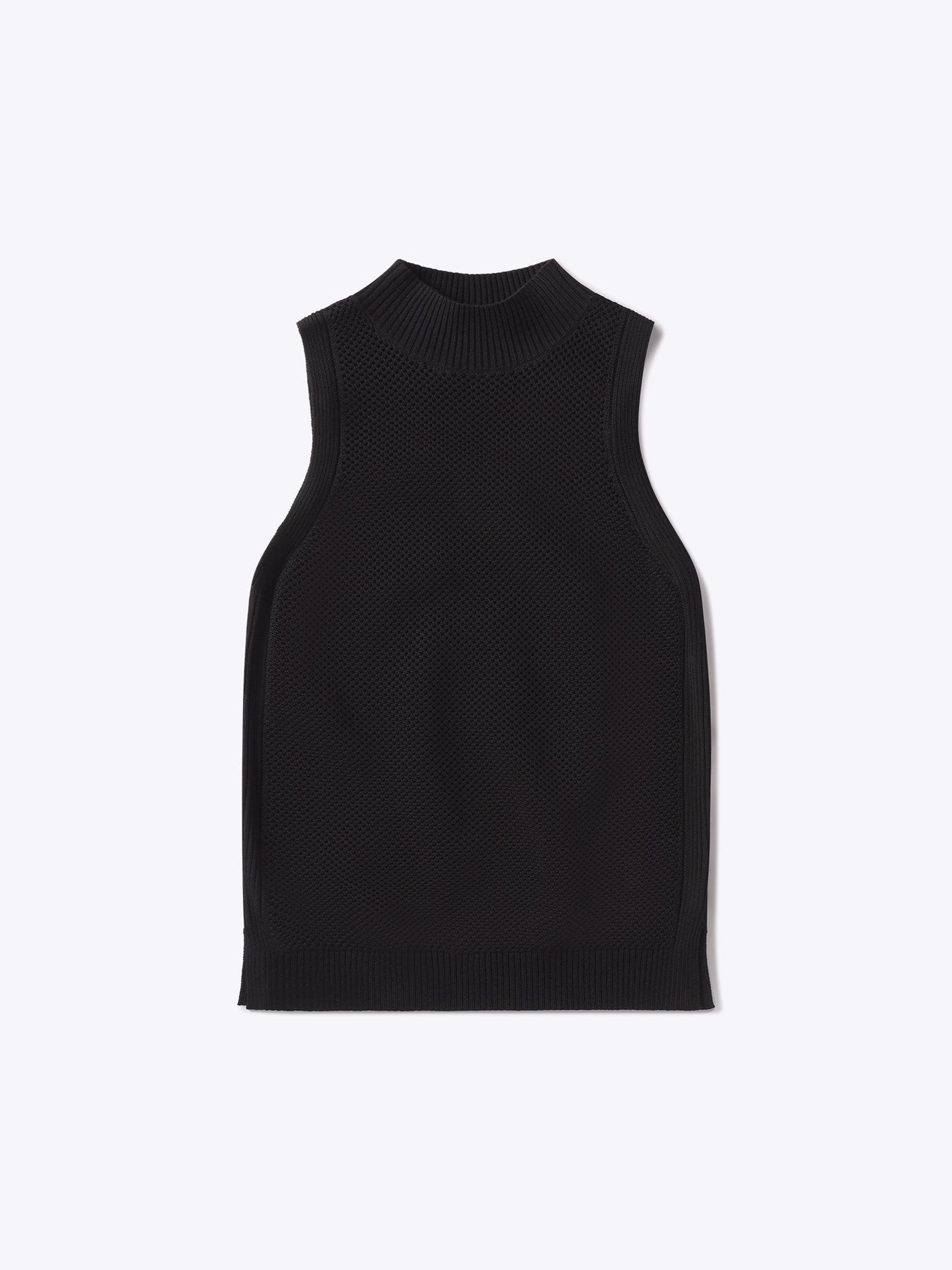 Womens | Portofino Sleeveless Classic-Fit Mock Neck | Black