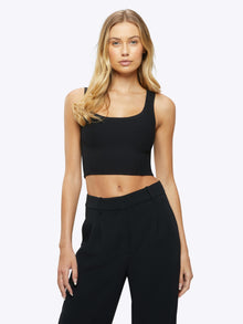 Womens | Coreflex Form-Fitting Cropped Tank | Black