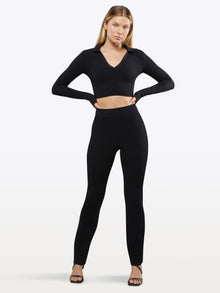 Womens | Coreflex Long Form-Fitting Sleeve Polo | Black