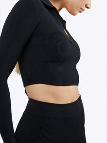 Womens | Coreflex Long Form-Fitting Sleeve Polo | Black