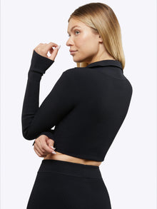 Womens | Coreflex Long Form-Fitting Sleeve Polo | Black