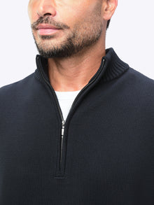 Mens | Odyssey Classic-Fit Sweater Q-Zip | Black