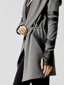 Blanc Noir | Maitri Traveler Jacket | Charcoal Heather-Black