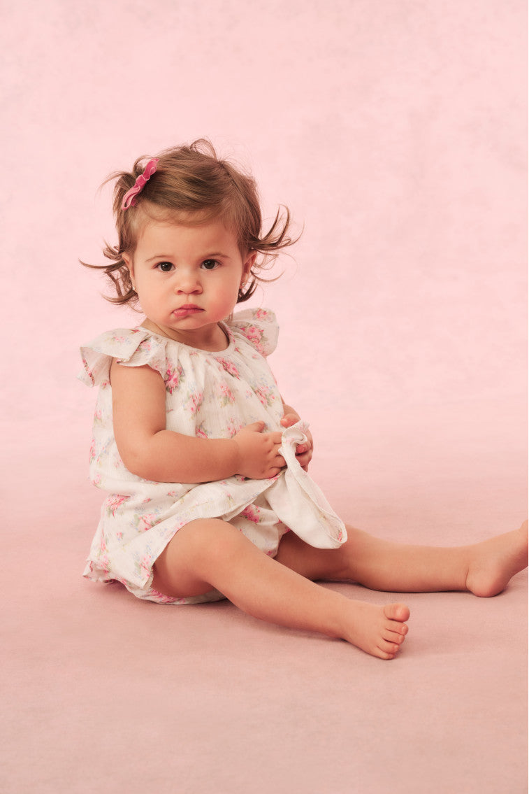 Baby Nalina Cotton Floral Bloomer | Thulian Pink