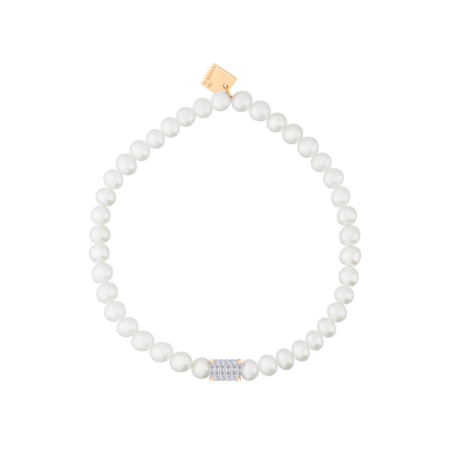 Mini Midnight Pearl & Diamond Bracelet | 18K Rose Gold