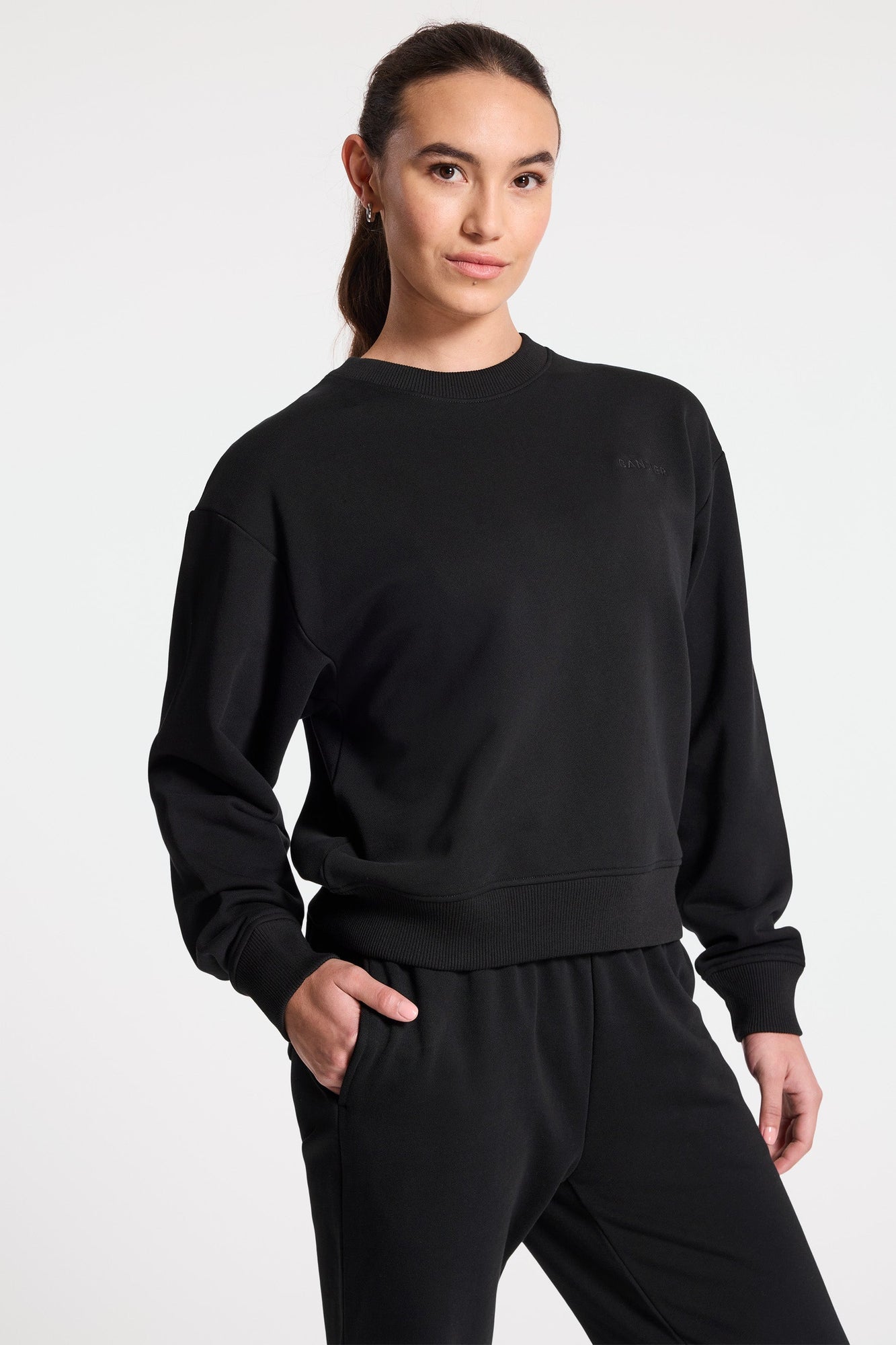 Classic Logo Terry Crewneck Sweatshirt | Black