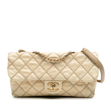 Chanel | Pre-Owned Quilted Calfskin Triple Stitched Single Flap | Brown/Beige