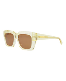 Bottega Veneta Square/Rectangle Acetate Sunglasses | Beige