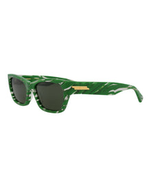 Bottega Veneta Square Acetate Sunglasses | Green