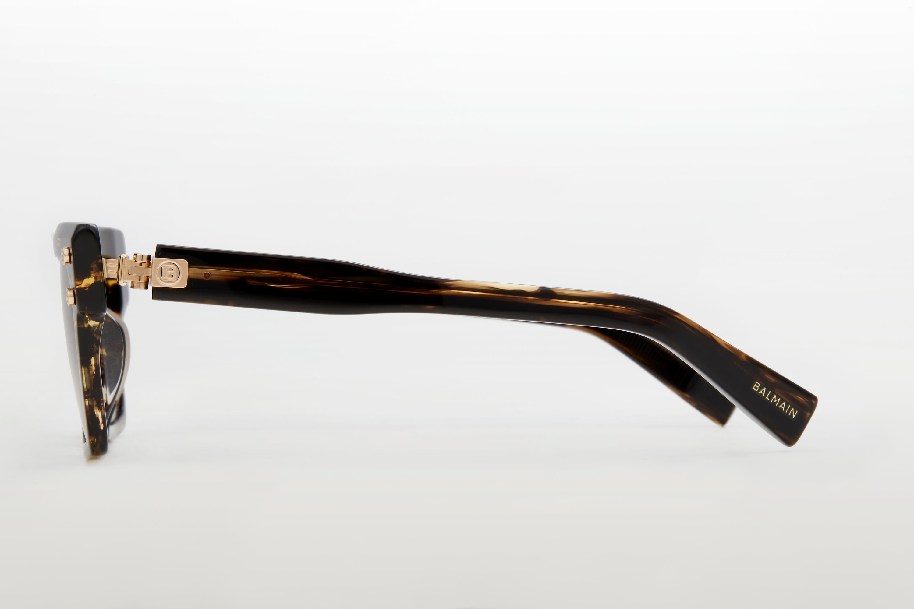 Unisex | B - V Sunglass | Dark Brown Swirl - White Gold | Dark Brown Gradient