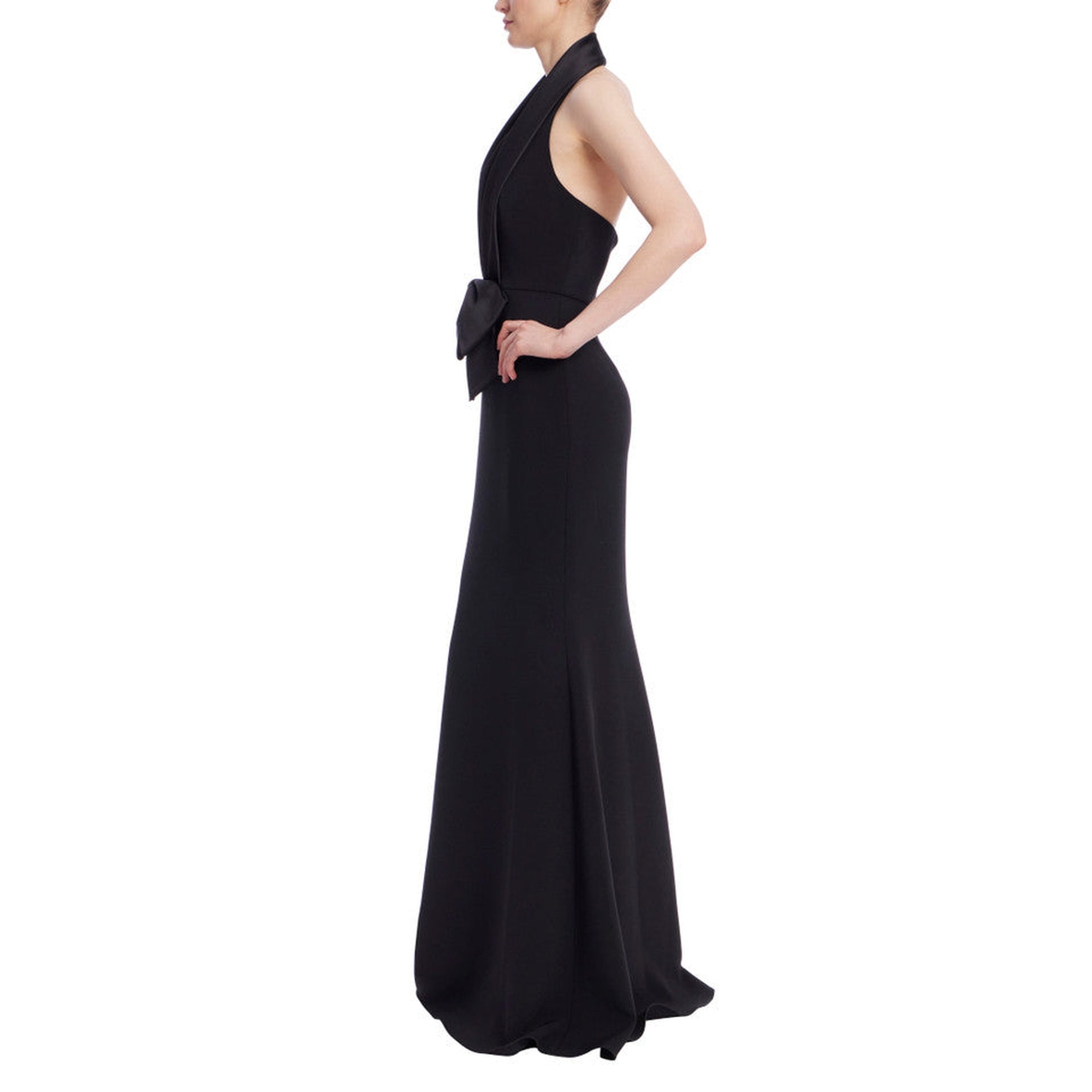 Badgley Mischka | Tuxedo Halter Gown | Black