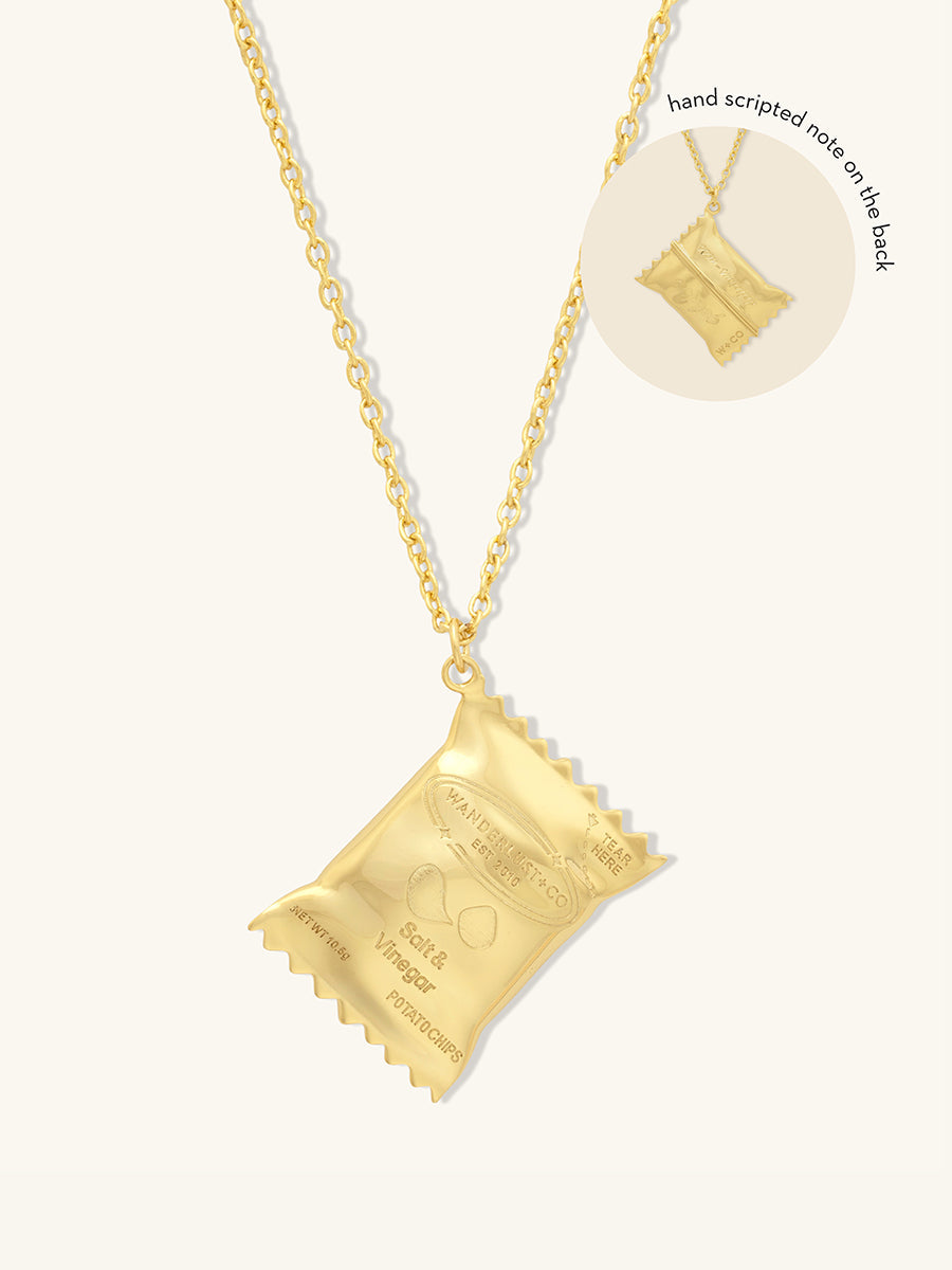 Bag of Chips Necklace | 14K Gold Plated Brass