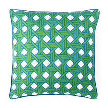 Basketweave Green Pillow - details view