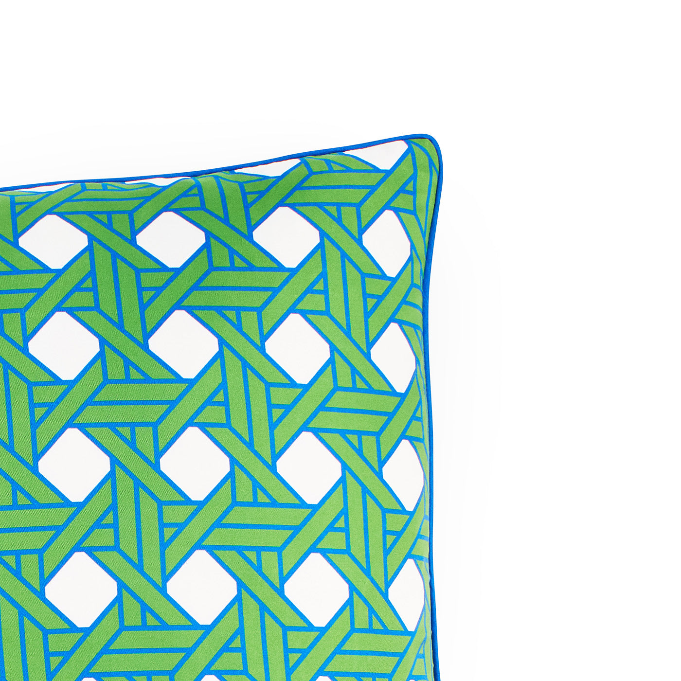 Basketweave Green Pillow | Green/White