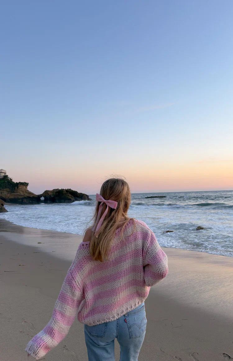 Bea Striped Sweater | Pink