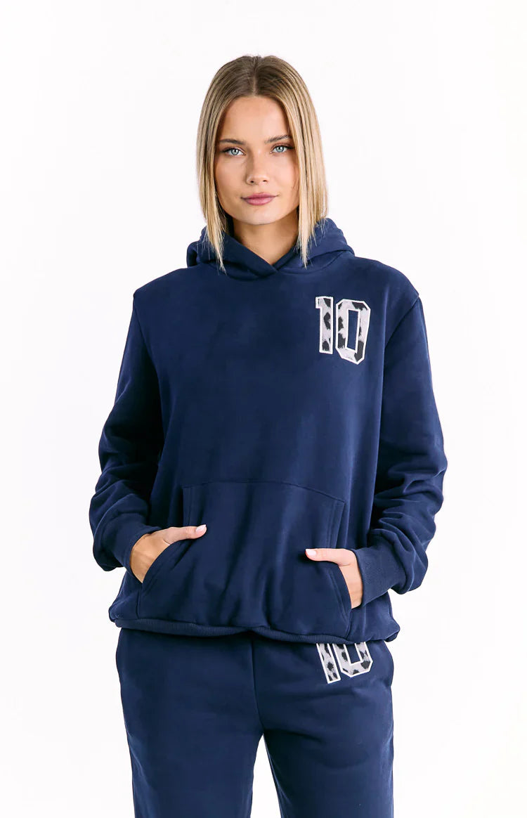 Beginning Leopard Star Hoodie | Navy