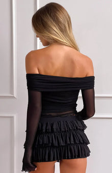 Belle Ruffle Shorts | Black