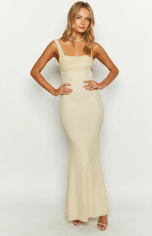 Beverley Mesh Maxi Dress | Cream