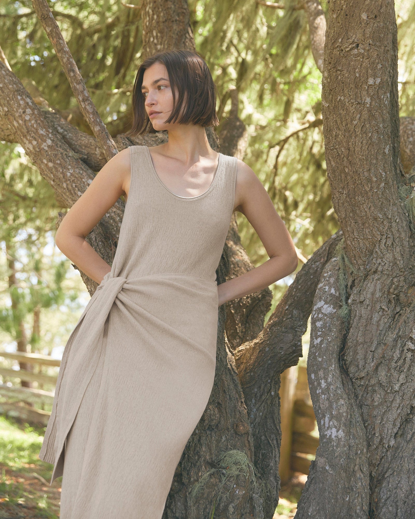 Helena | Bianca Linen-Cotton Wrap Dress in Size Small