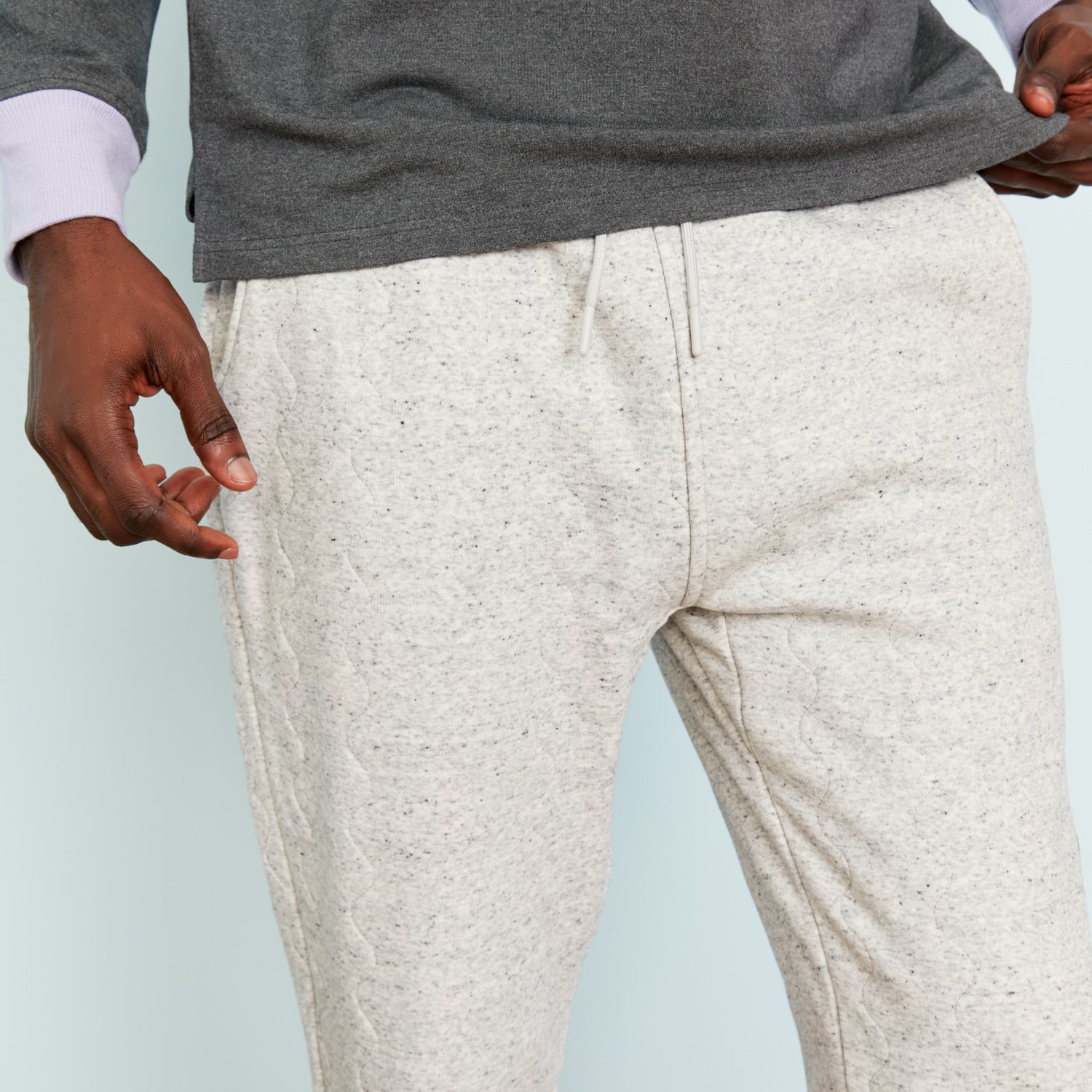 Chilluxe Brushed Fleece Quilted Pant | Salt & Pepper