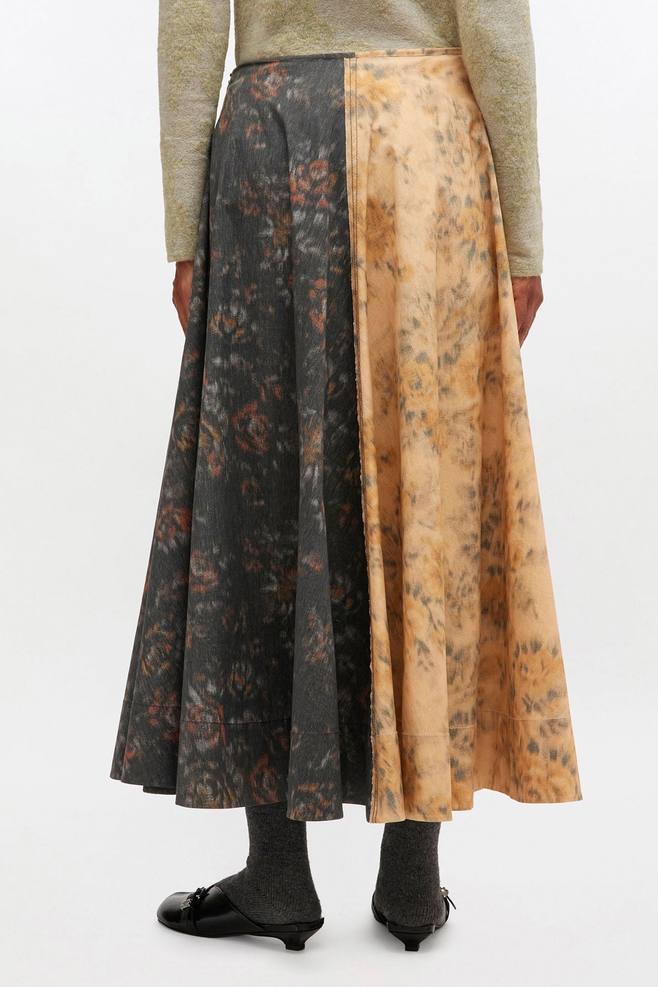 Black and Beige Circle Skirt | Multicolour