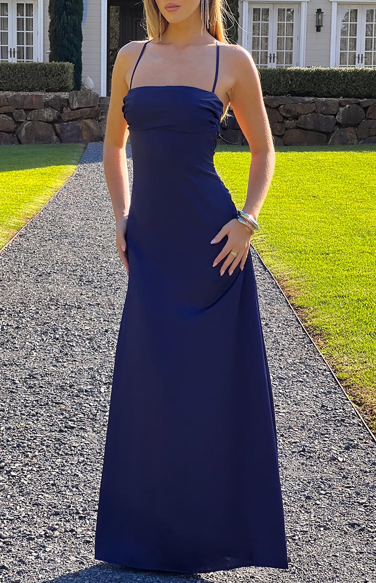 Blaise Satin Prom Dress | Navy