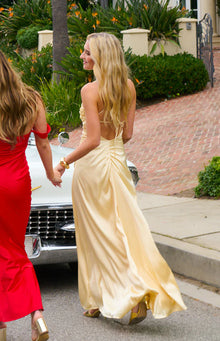 Blaise Satin Maxi Dress | Yellow