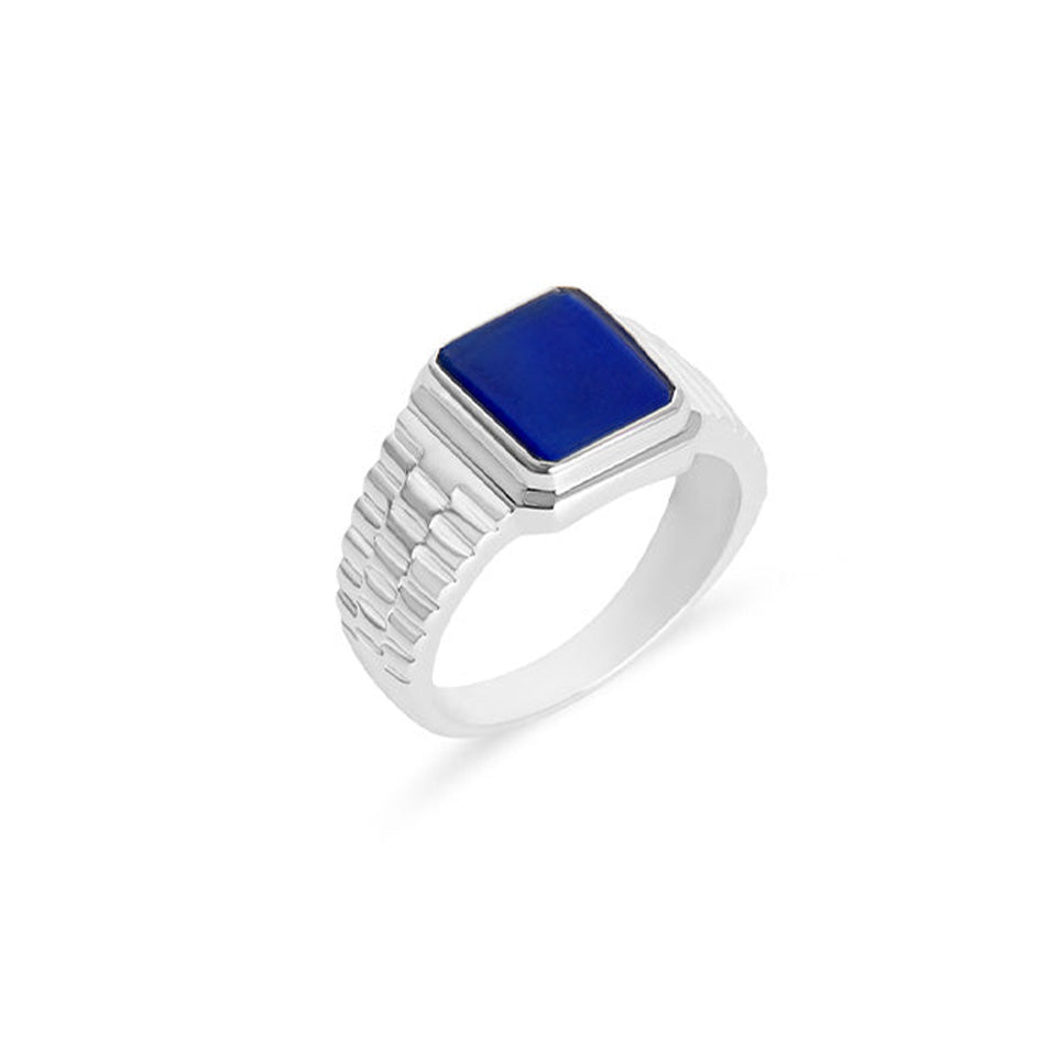 The Lapis Valine Ring | Silver