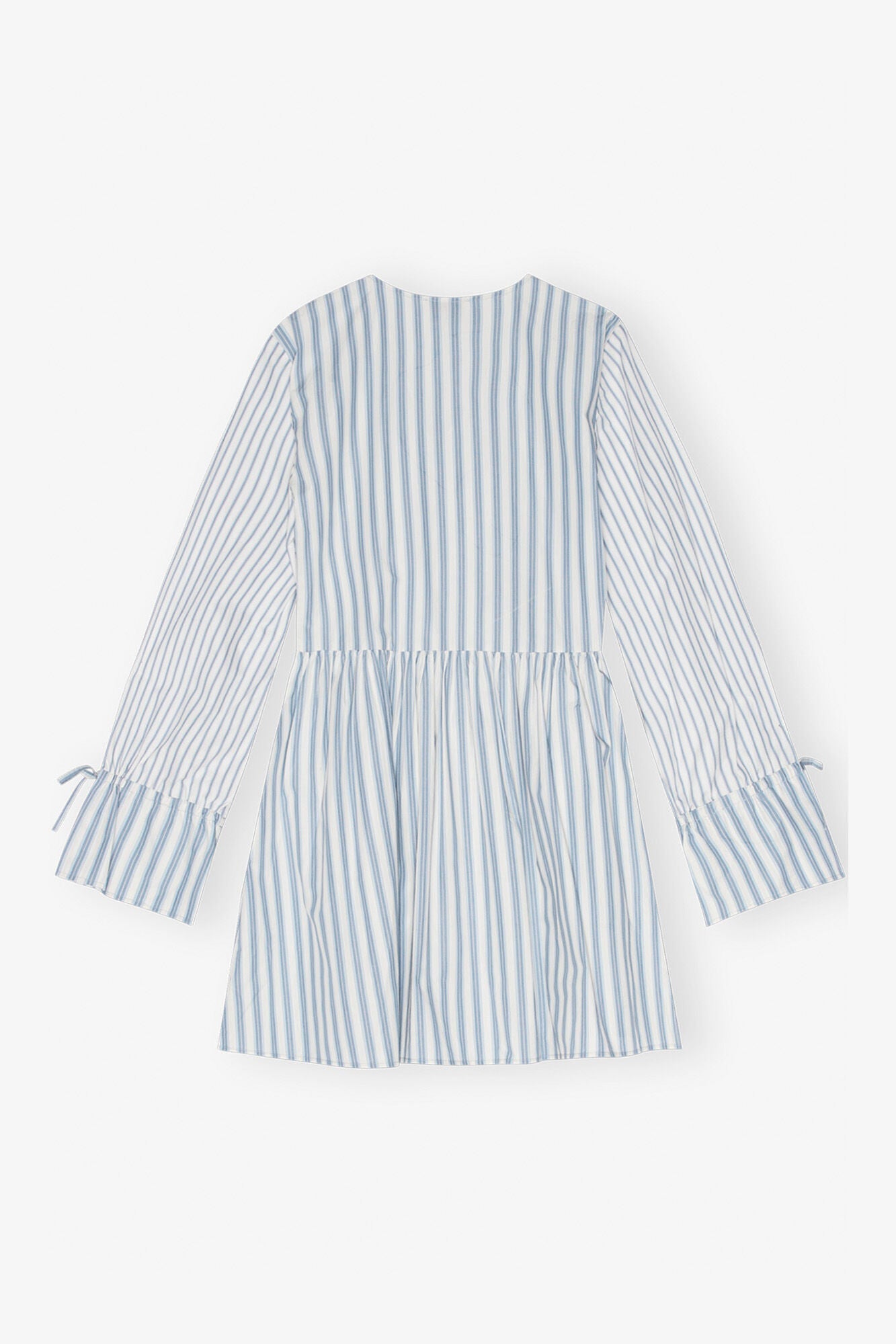 Blue Stripe Cotton Mini Wrap Dress | Egret