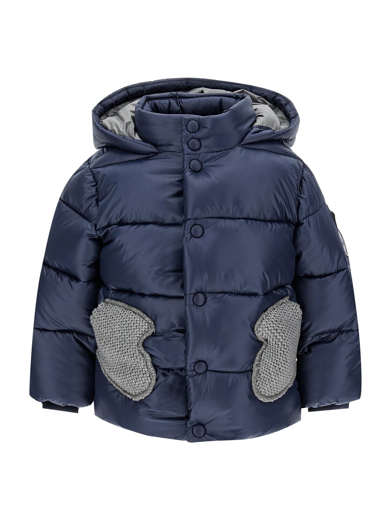 Boys | Down Jacket With Hood | Blue/Grey