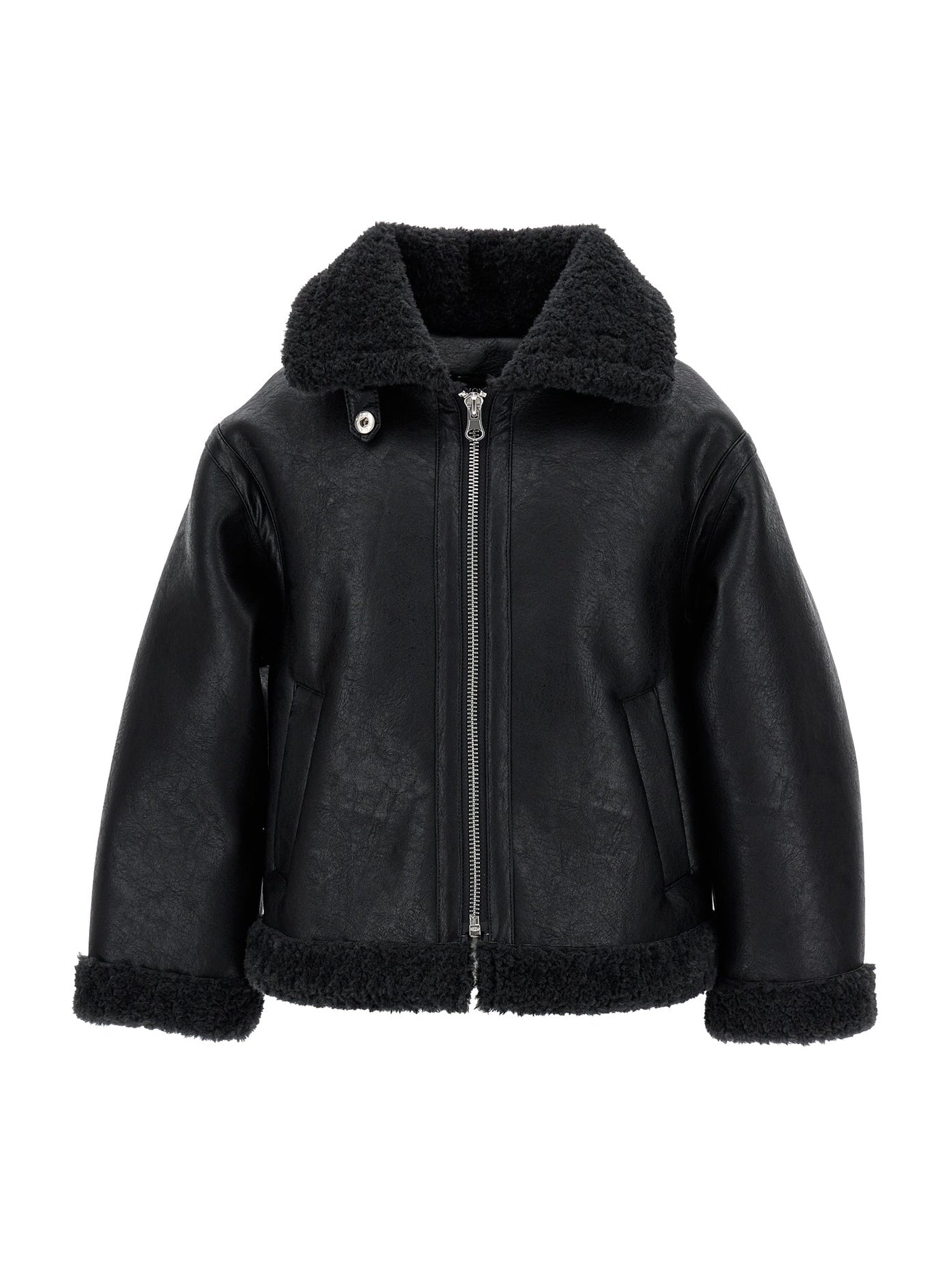 Boys | Plush Aviator Jacket | Black