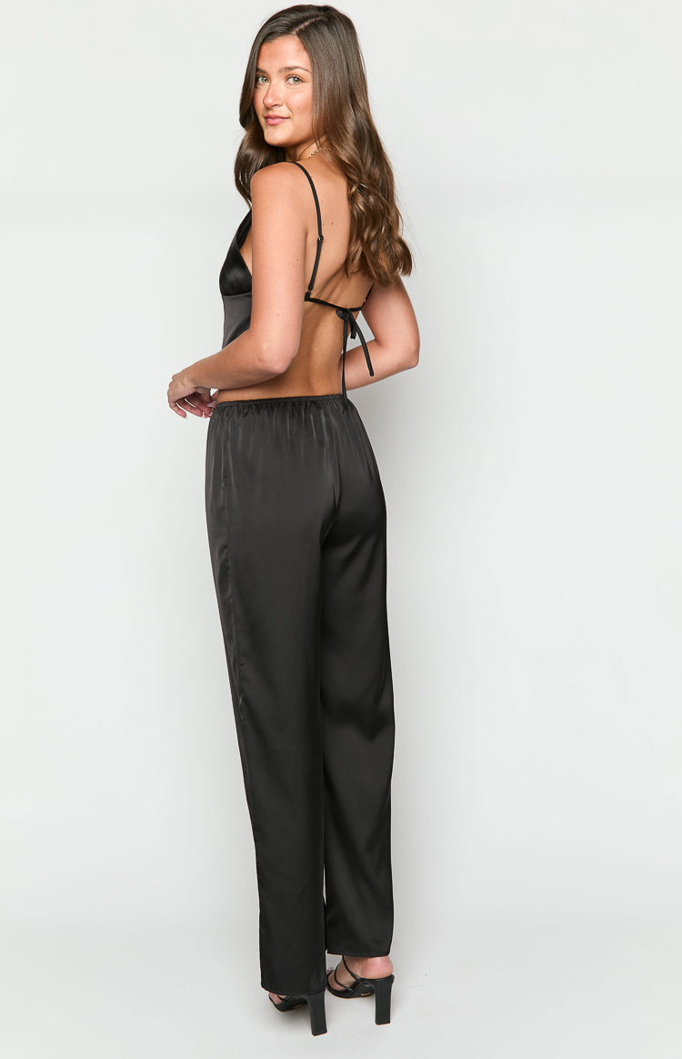Bridget Satin Pants | Black