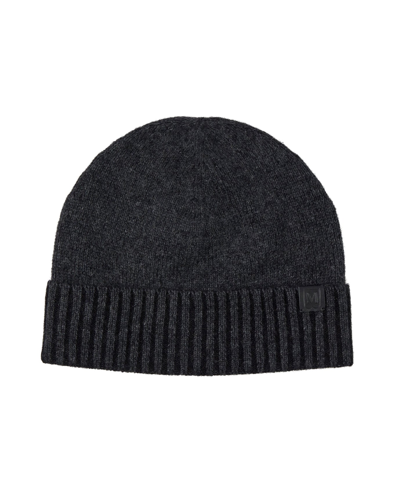 Bruno Magli | Men | Cashmere Two-Tone Jersey Hat With Rib Cuff | Black/Charcoal