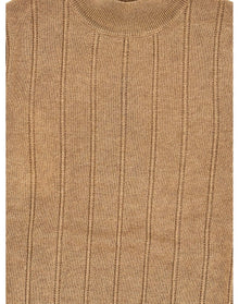 Bruno Magli | Women | Cashmere Blend L/S Wide Rib Mock Nk Sweater | Camel