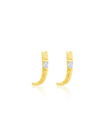 Brushed Yellow Gold Diamonds | 14K Two Tone Gold