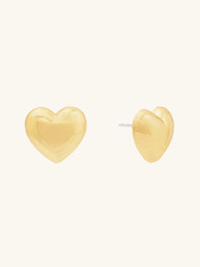 Bubble Heart Stud Earrings | 14K Gold Plated Brass