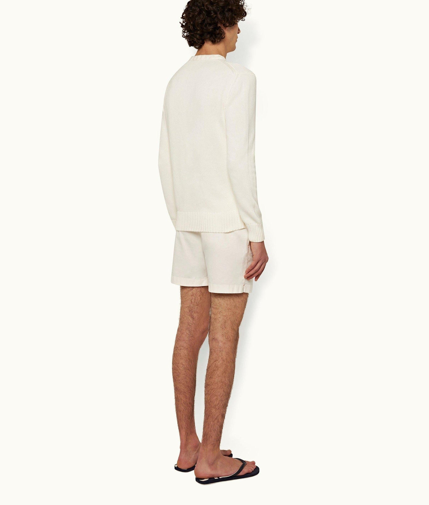Bulldog Cotton Twill Mid-Length Cotton Twill Shorts | White Sand