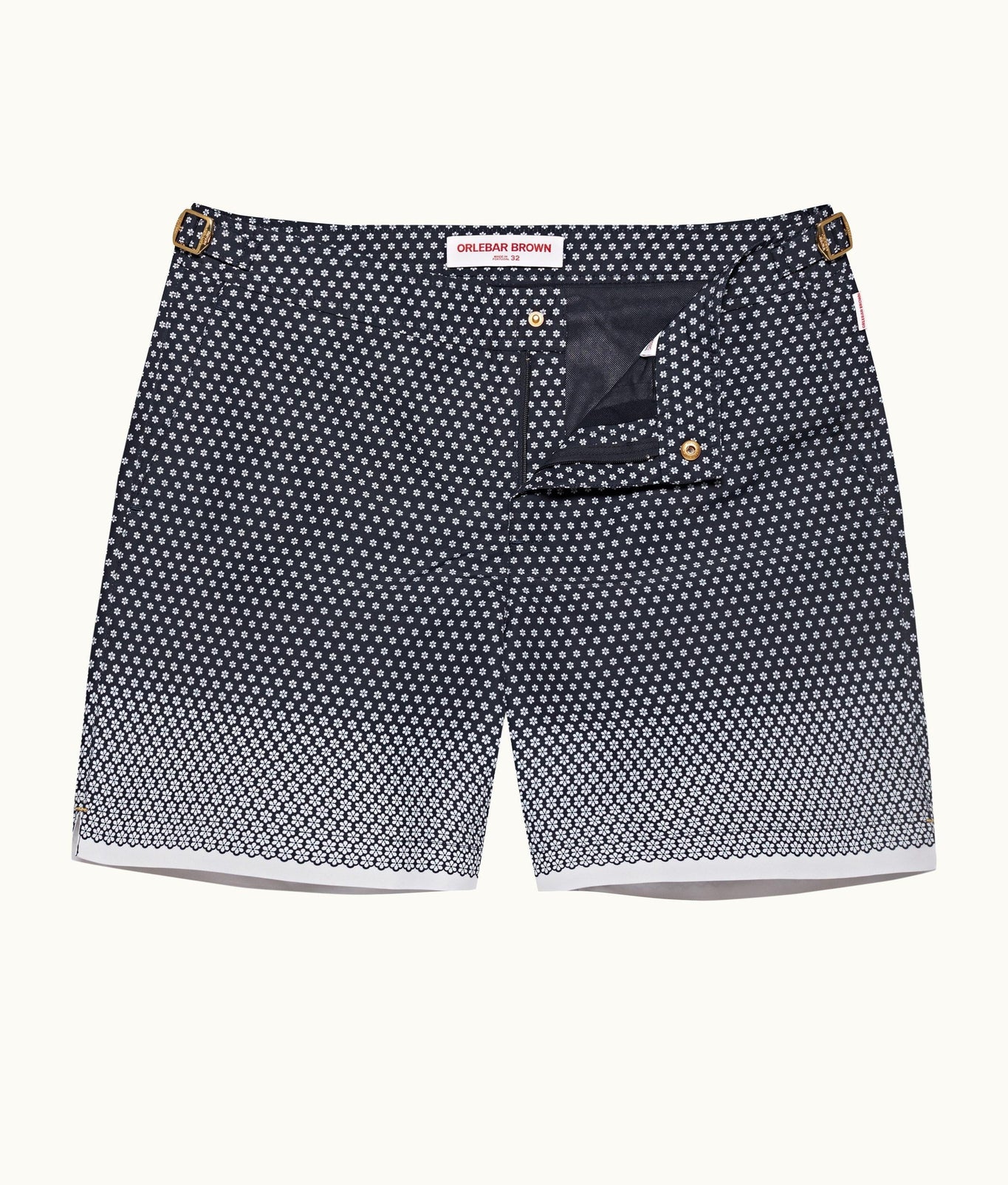 Bulldog Floret Mid-Length Swim Shorts | Night Iris/White